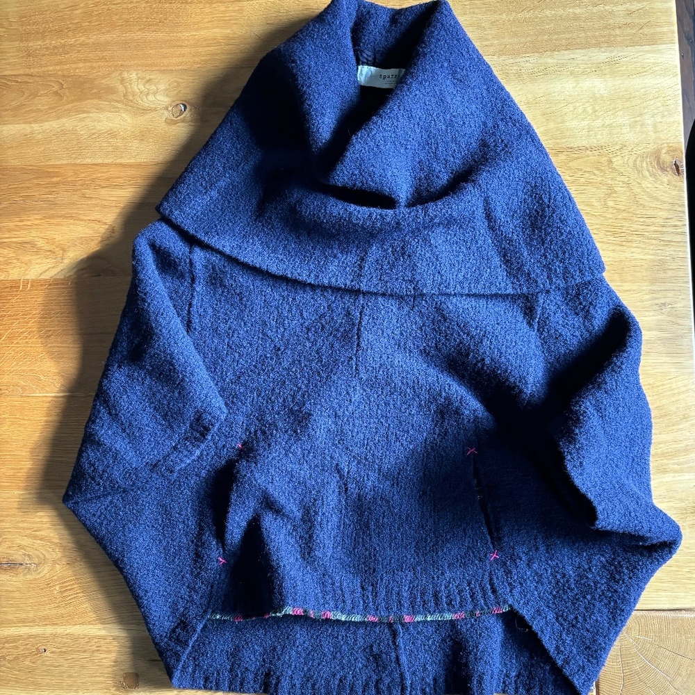 Sparrow Cowl Neck Sweater - Blue - Small